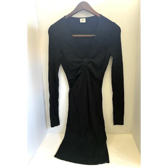 Abercrombie & Fitch Cutout Sweater Dress – Black, Size MT (Fits S) - Picture 1 of 10